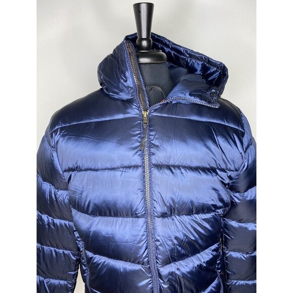 Slate & Stone Hooded Navy Down Jacket Size L - Picture 6 of 12